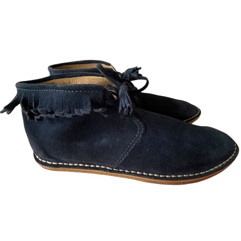 JCREW Men's McAlister Chuka Navy Suede Fringe Boots Sz9